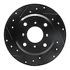 E-Line Drilled & Slotted Black Brake Rotor, 1986-1996 Acura/Honda, Position: Rear Left - image 1