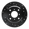 E-Line Drilled & Slotted Black Brake Rotor, 1986-1996 Acura/Honda, Position: Rear Right - image 1