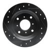 E-Line Drilled & Slotted Black Brake Rotor, 1986-1996 Acura/Honda, Position: Rear Right - image 3