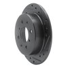 E-Line Drilled & Slotted Black Brake Rotor, 1988-2001 Acura/Honda, Position: Rear Right - image 2