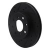 E-Line Drilled & Slotted Black Brake Rotor, 1990-2000 Acura/Honda, Position: Front Left - image 3