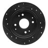 E-Line Drilled & Slotted Black Brake Rotor, 1992-1997 Acura/Honda, Position: Rear Right - image 4