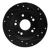 E-Line Drilled & Slotted Black Brake Rotor, 1997-2015 Acura/Honda, Position: Rear Left - image 1
