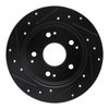 E-Line Drilled & Slotted Black Brake Rotor, 1997-2006 Acura/Honda, Position: Rear Right - image 2