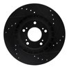 E-Line Drilled & Slotted Black Brake Rotor, 2000-2009 Acura/Honda, Position: Front Left - image 3