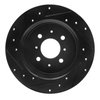 E-Line Drilled & Slotted Black Brake Rotor, 2001-2005 Acura/Honda, Position: Rear Right - image 3