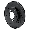 E-Line Drilled & Slotted Black Brake Rotor, 1991-2001 Fits Multiple Makes/Models, Position: Front Left - image 1
