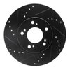 E-Line Drilled & Slotted Black Brake Rotor, 1991-2001 Fits Multiple Makes/Models, Position: Front Left - image 2