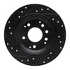 E-Line Drilled & Slotted Black Brake Rotor, 1991-1999 Fits Multiple Makes/Models, Position: Rear Right - image 1