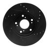 E-Line Drilled & Slotted Black Brake Rotor, 1998-2021 Acura/Honda, Position: Front Left - image 2