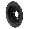 E-Line Drilled & Slotted Black Brake Rotor, 2005-2010 Acura/Honda, Position: Rear Left - image 1