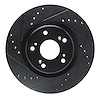 E-Line Drilled & Slotted Black Brake Rotor, 2012-2016 Acura/Honda, Position: Front Left - image 1