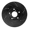 E-Line Drilled & Slotted Black Brake Rotor, Fits Select Acura/Honda, Position: Front Left - image 1
