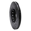 E-Line Drilled & Slotted Black Brake Rotor, Fits Select Acura/Honda, Position: Front Left - image 1