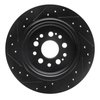 E-Line Drilled & Slotted Black Brake Rotor, Fits Select Acura/Honda, Position: Rear Right - image 2