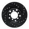 E-Line Drilled & Slotted Black Brake Rotor, 1965-1973 Mercedes-Benz, Position: Front Right