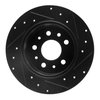 E-Line Drilled & Slotted Black Brake Rotor, 1961-1991 Mercedes-Benz, Position: Rear Left - image 2