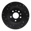 E-Line Drilled & Slotted Black Brake Rotor, 1961-1991 Mercedes-Benz, Position: Rear Right - image 4