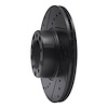 E-Line Drilled & Slotted Black Brake Rotor, 1972-1980 Mercedes-Benz, Position: Front Left
