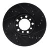 E-Line Drilled & Slotted Black Brake Rotor, 1972-1980 Mercedes-Benz, Position: Front Left - image 3