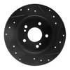 E-Line Drilled & Slotted Black Brake Rotor, 1987-2015 Fits Multiple Makes/Models, Position: Rear Left - image 4