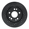 E-Line Drilled & Slotted Black Brake Rotor, 1990-1992 Mercedes-Benz, Position: Front Left - image 1