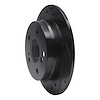 E-Line Drilled & Slotted Black Brake Rotor, 1983-1995 Mercedes-Benz, Position: Rear Left