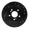 E-Line Drilled & Slotted Black Brake Rotor, 1983-1995 Mercedes-Benz, Position: Rear Left - image 3