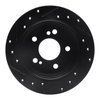 E-Line Drilled & Slotted Black Brake Rotor, 1983-1995 Mercedes-Benz, Position: Rear Right - image 2