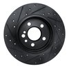 E-Line Drilled & Slotted Black Brake Rotor, 1991-1999 Mercedes-Benz, Position: Rear Right - image 4