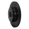 E-Line Drilled & Slotted Black Brake Rotor, 1992-1999 Mercedes-Benz, Position: Rear Left - image 2