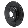 E-Line Drilled & Slotted Black Brake Rotor, 1992-1999 Mercedes-Benz, Position: Rear Right - image 2