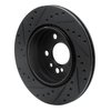 E-Line Drilled & Slotted Black Brake Rotor, 1992-1999 Mercedes-Benz, Position: Rear Right - image 4