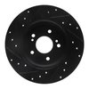 E-Line Drilled & Slotted Black Brake Rotor, 1996-1998 Mercedes-Benz, Position: Rear Right - image 2