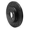 E-Line Drilled & Slotted Black Brake Rotor, 1998-2009 Fits Multiple Makes/Models, Position: Rear Left - image 1