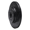 E-Line Drilled & Slotted Black Brake Rotor, 1998-2009 Fits Multiple Makes/Models, Position: Rear Right - image 1