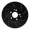 E-Line Drilled & Slotted Black Brake Rotor, 1996-2011 Fits Multiple Makes/Models, Position: Front Left - image 1