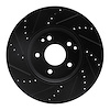 E-Line Drilled & Slotted Black Brake Rotor, 1996-2011 Fits Multiple Makes/Models, Position: Front Right - image 1