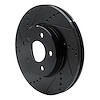 E-Line Drilled & Slotted Black Brake Rotor, 2003-2009 Mercedes-Benz, Position: Front Left - image 1
