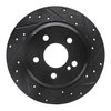 E-Line Drilled & Slotted Black Brake Rotor, 2003-2016 Mercedes-Benz, Position: Rear Right - image 3