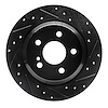 E-Line Drilled & Slotted Black Brake Rotor, 2003-2006 Mercedes-Benz, Position: Rear Right - image 1