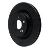 E-Line Drilled & Slotted Black Brake Rotor, 2005-2011 Mercedes-Benz, Position: Rear - image 2