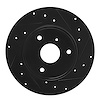 E-Line Drilled & Slotted Black Brake Rotor, 2005-2016 Smart, Position: Front Right - image 1