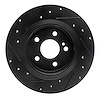 E-Line Drilled & Slotted Black Brake Rotor, 2014-2020 Fits Multiple Makes/Models, Position: Rear Right - image 1
