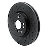 E-Line Drilled & Slotted Black Brake Rotor, 2006-2012 Mercedes-Benz, Position: Front Left - image 1