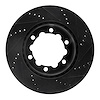 E-Line Drilled & Slotted Black Brake Rotor, Fits Select Fits Multiple Makes/Models, Position: Rear Left