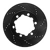 E-Line Drilled & Slotted Black Brake Rotor, Fits Select Fits Multiple Makes/Models, Position: Rear Right
