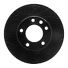 E-Line Drilled & Slotted Black Brake Rotor, 2008-2018 Mercedes-Benz, Position: Front Left - image 1