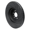 E-Line Drilled & Slotted Black Brake Rotor, 2007-2009 Mercedes-Benz, Position: Front Left - image 2