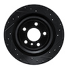 E-Line Drilled & Slotted Black Brake Rotor, 2012-2019 Mercedes-Benz, Position: Rear Right - image 1